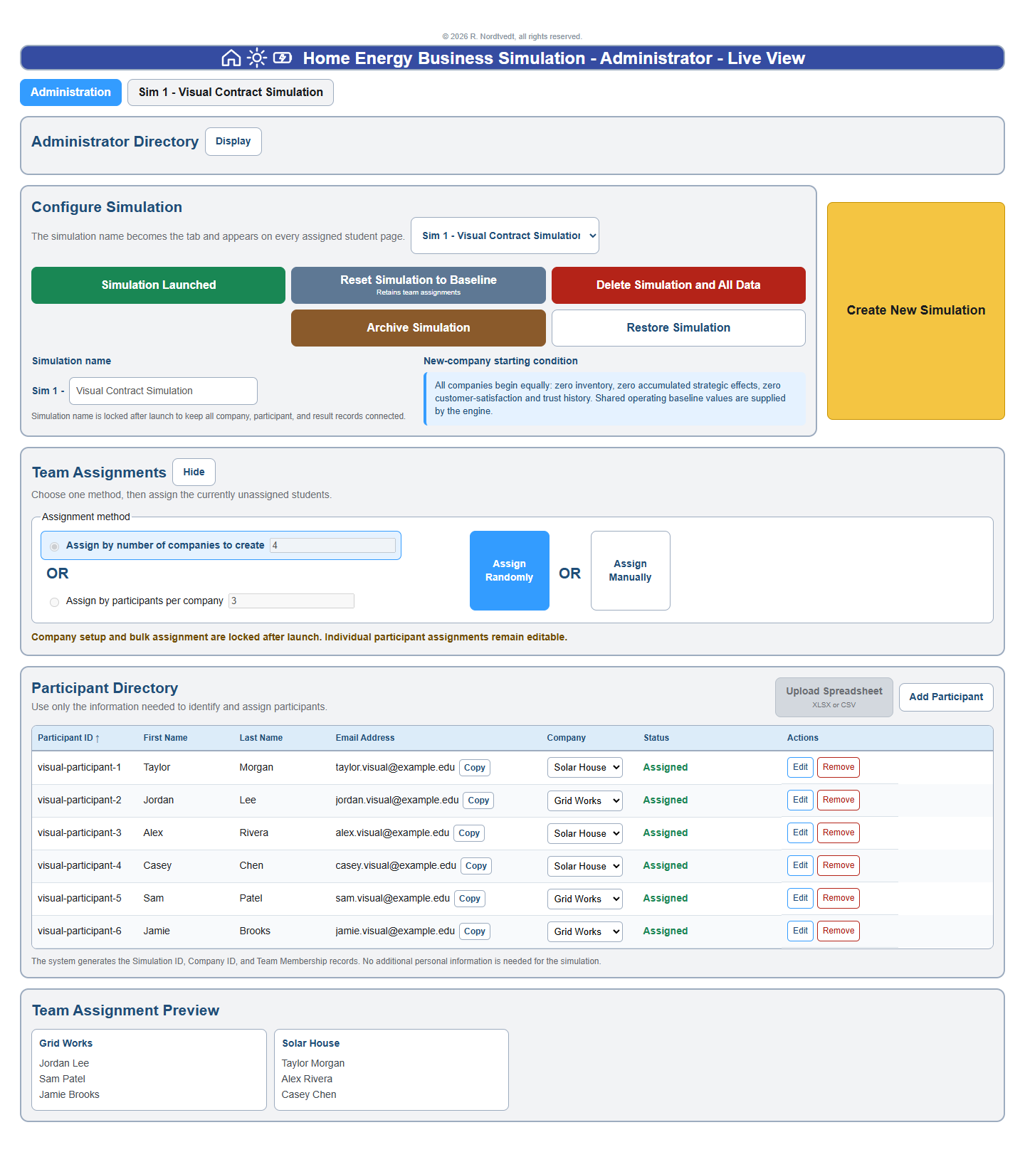 Administrator setup interface preview