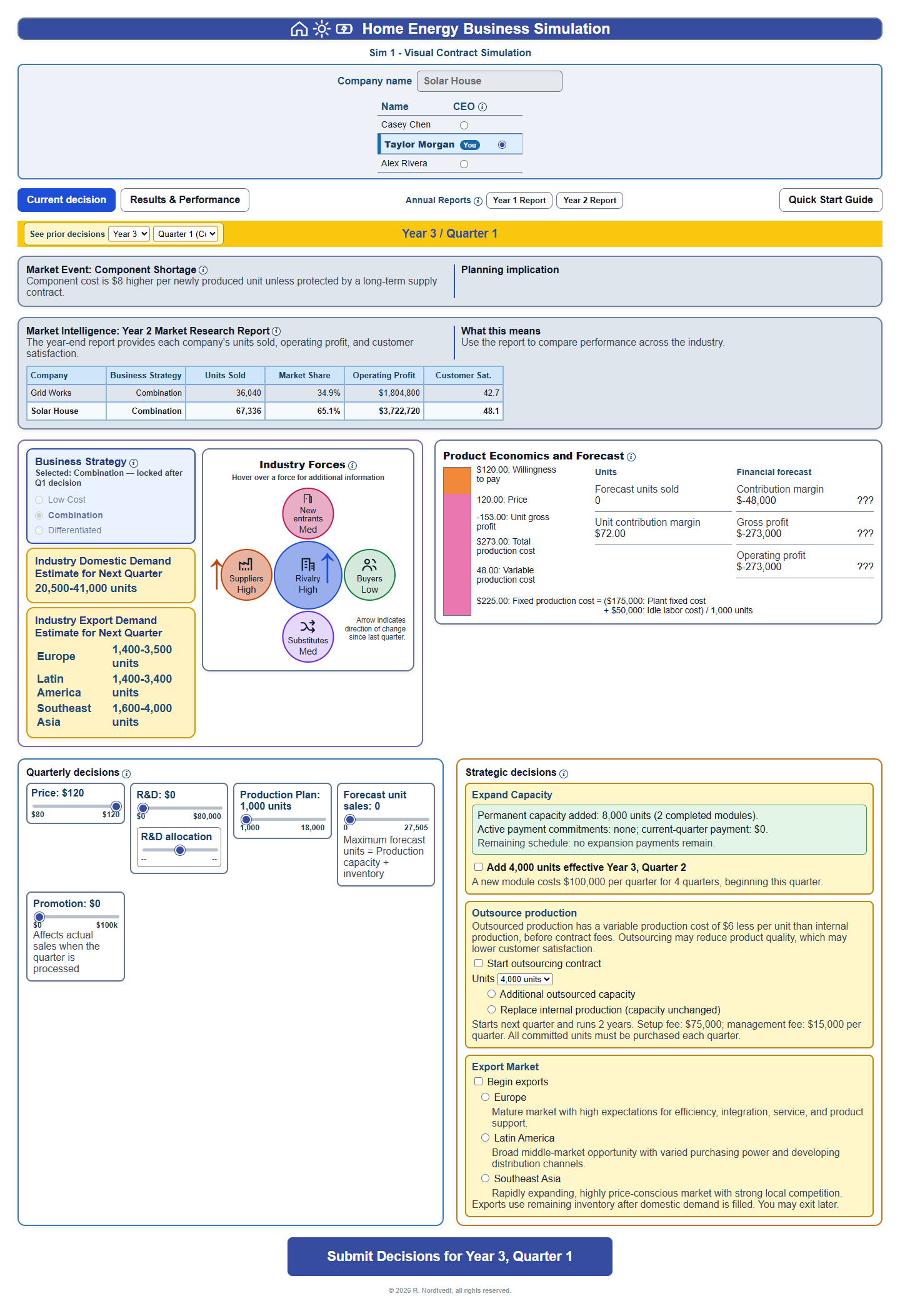 Participant decision interface preview